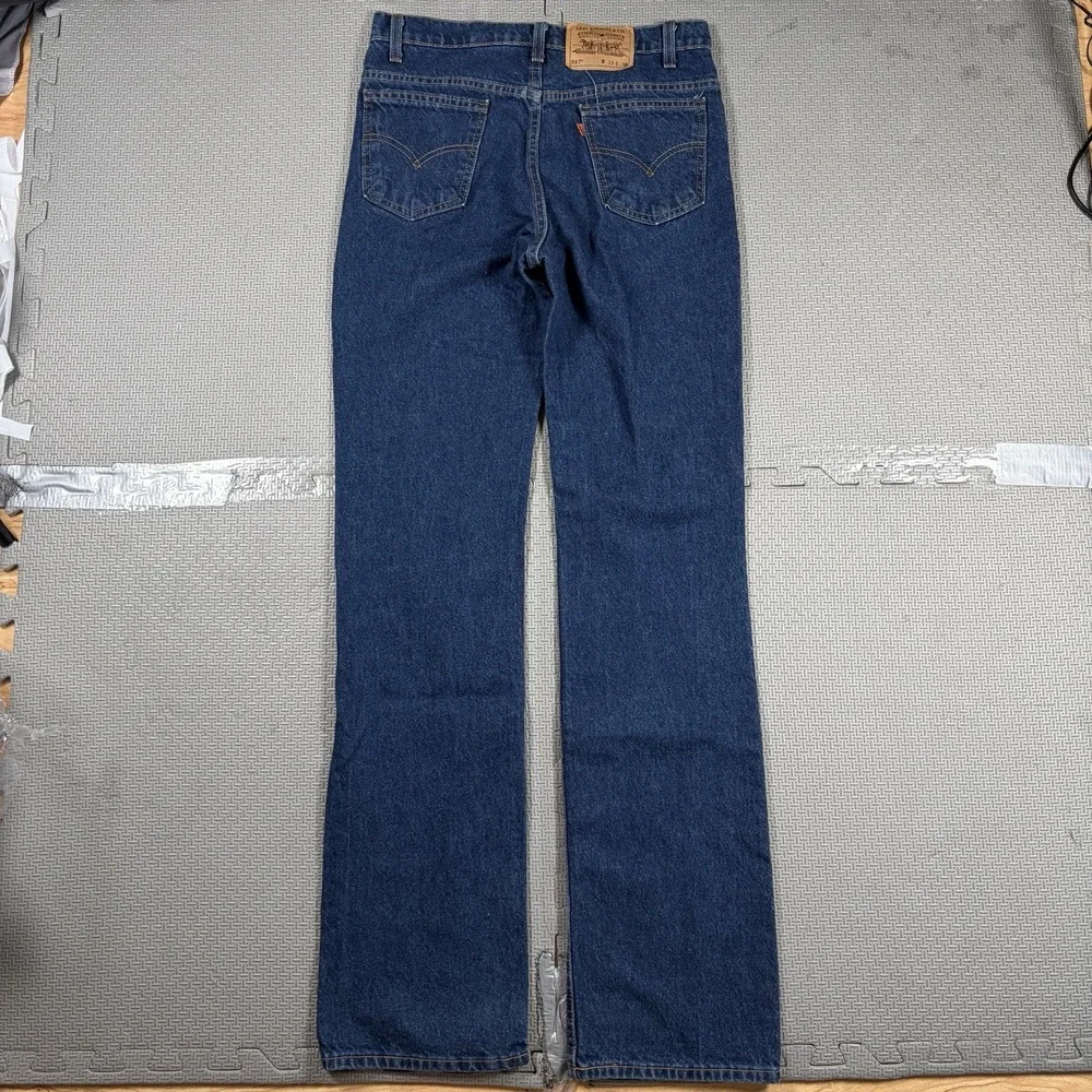 Vintage Levi 517 Jeans Mens 33(32)x36 Blue Orange Tab 90s Bootcut USA Made
